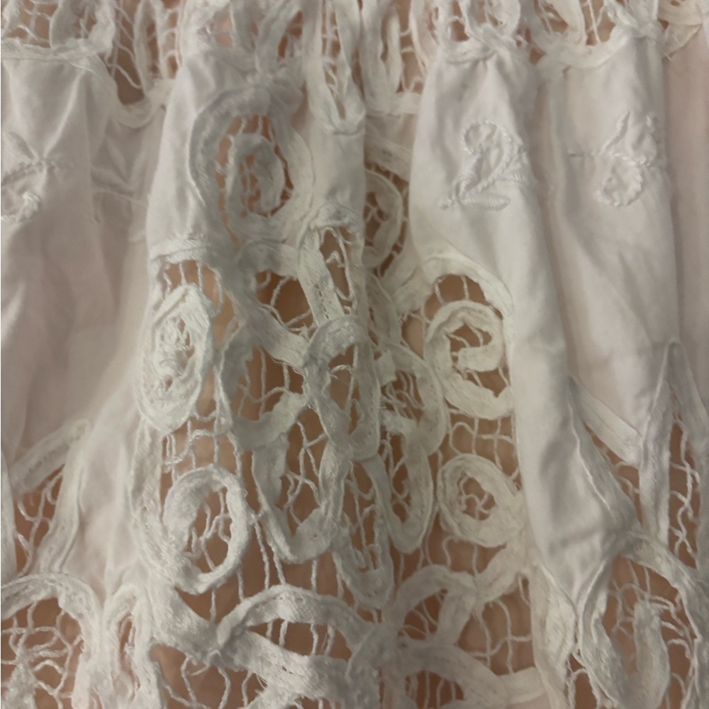 Maeve Anthropologie White Eyelet Lace Mini Skirt - Picture 3 of 7